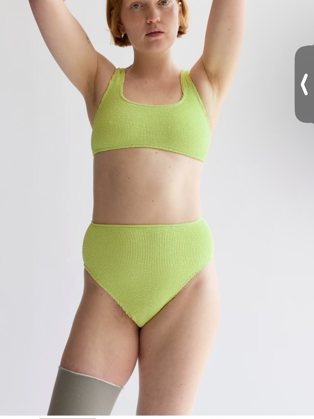 Youswim Lime Green Textured High-Waist Bikini